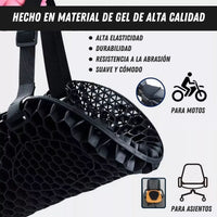 MotoCush® Cojín Premium Antideslizante para Moto