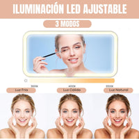 Glowin® Espejo Tocador con Luces LED para Carro