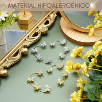 Enchant® Pendiente de Mariposas Dorado + Plateado Gratis