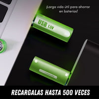 PowerUp® Pilas de Larga Duración Recargables por USB