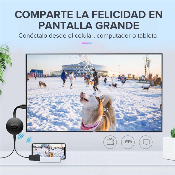 Chromecast® Duplicador de pantalla Full HD 2X1