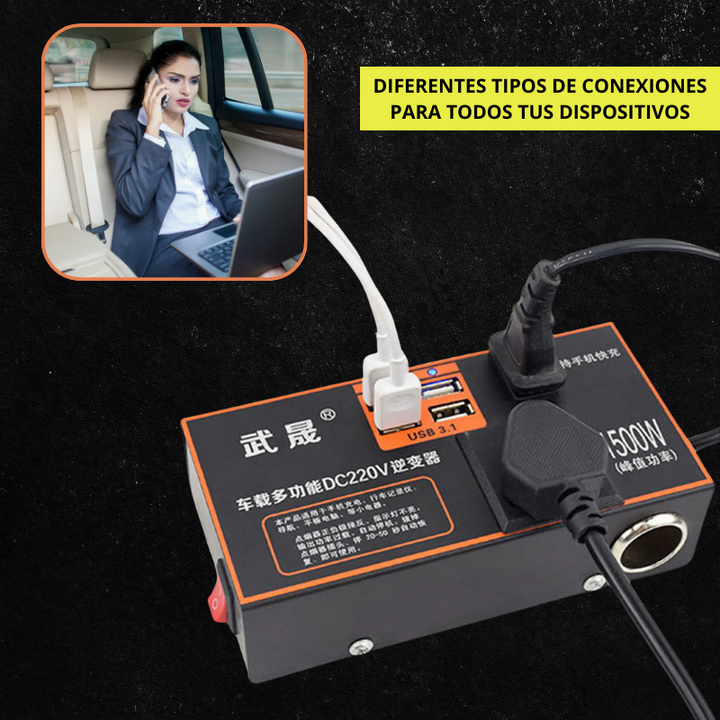 AutoVolt™ Inversor Portátil de Alta Frecuencia 1500W